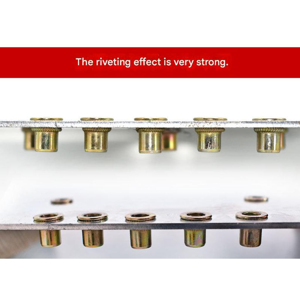 77pcs 3mm to 12MM Rivet Heads and Nut Fastener High Strength Carbon Steel Multiple Size Compatible for Various Applications