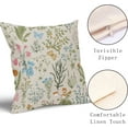 thumbnail image 3 of Spring Pink Floral Pillow Covers 16x16 Inch Sage Green Wild Flower Plant Butterfly Decorative Pillow Cases Vintage Seasonal Cushion Covers Farmhouse Home Decor for Porch Couch Outdoor Set of 2, 3 of 6