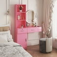 thumbnail image 2 of New Wall Mount Hair Styling Salon Equipment Set: Desk Salon Station with Multi-Layer Storage, 66.93 Inch Makeup Vanity Table with 2 Drawers & Large Cabinet, 2 of 8