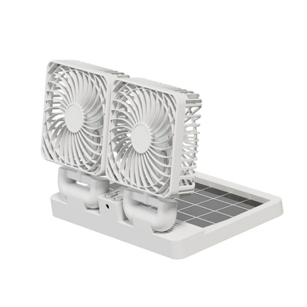 Ventilador de refrigeración para coche, circulador de aire, silencioso, potente, multifuncional, giratorio 360 degree cabezas dobles blancas
