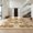 Brown Tan Ivory, Pattern 2, variant on Design&I 4'x6' Washable Area Rug Record Vintage Vinyl Turntable Spinning Disc Cream Tone Music for Dorm Room, Living Apartment, Flatweave Daily Traffic Ready