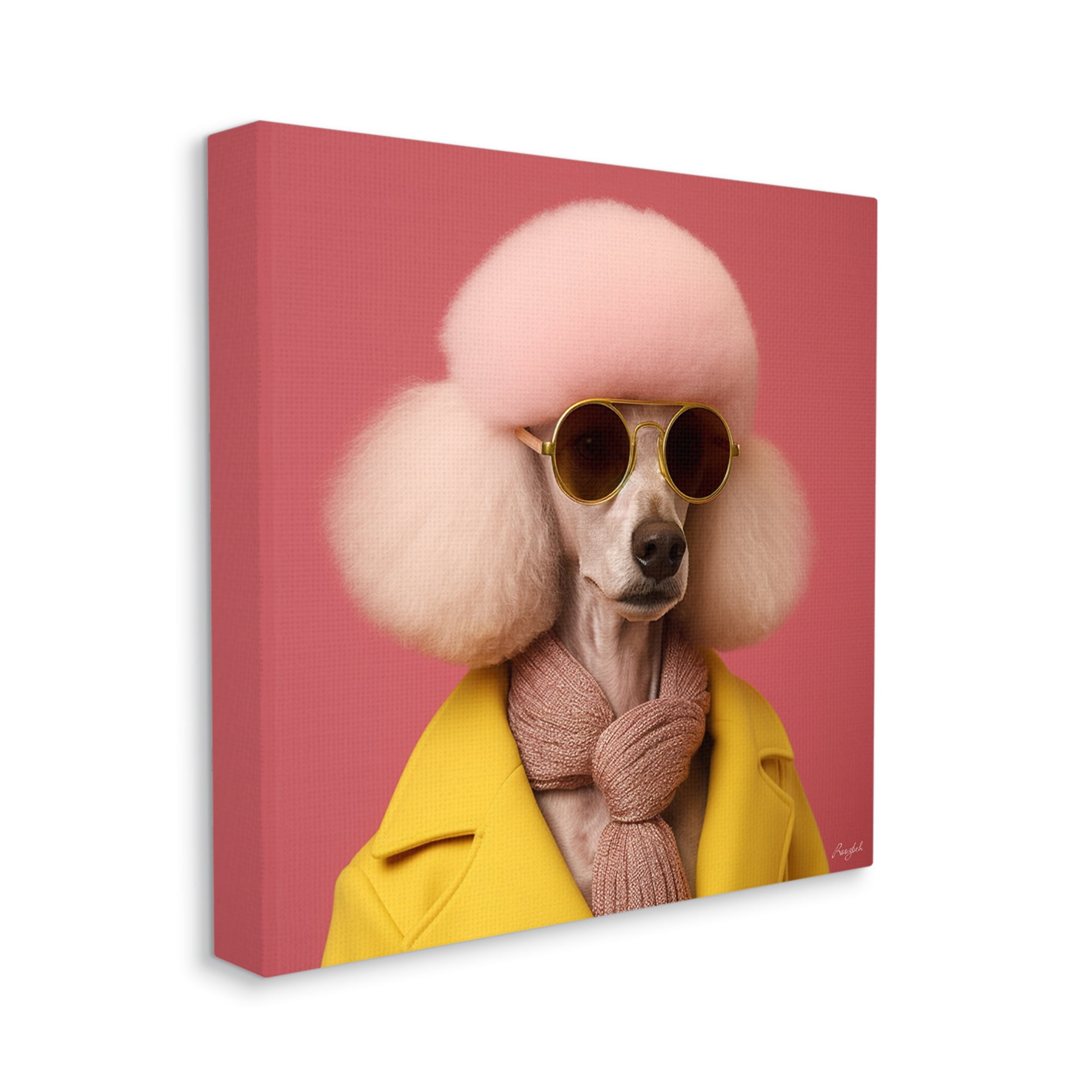Stupell Industries Chic Poodle Fashion Animals & Insects Painting Gallery Wrapped Canvas Art Print Wall Art, 24 x 24