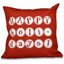 Simply Daisy 16" x 16" Happy Holidays Word Print Pillow