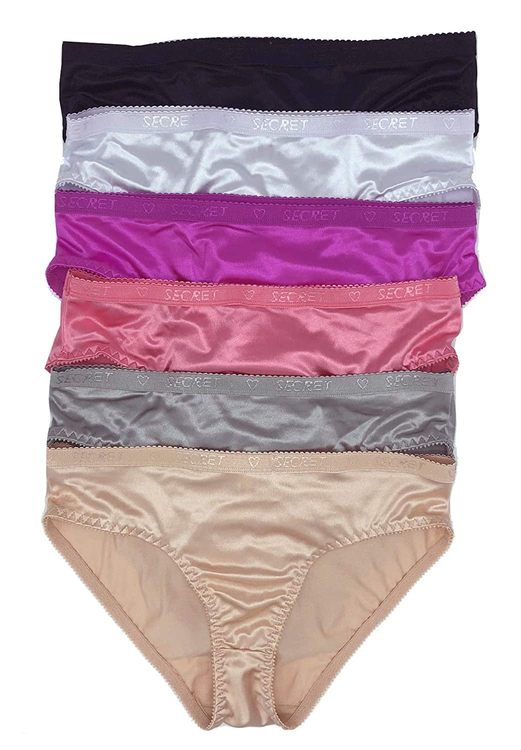 Wholesale 6 Pairs 100% Pure Silk Women's Bikini Panties Size M L XL 2XL 3XL