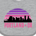 thumbnail image 4 of Inktastic Portland Oregon Retro Sunset Skyline Girls Baby Bib, 4 of 4