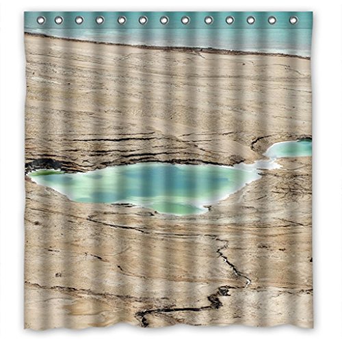 Cortina de ducha Impermeable ABPHQTO Costa Lago Mar Azul 160x180 cm