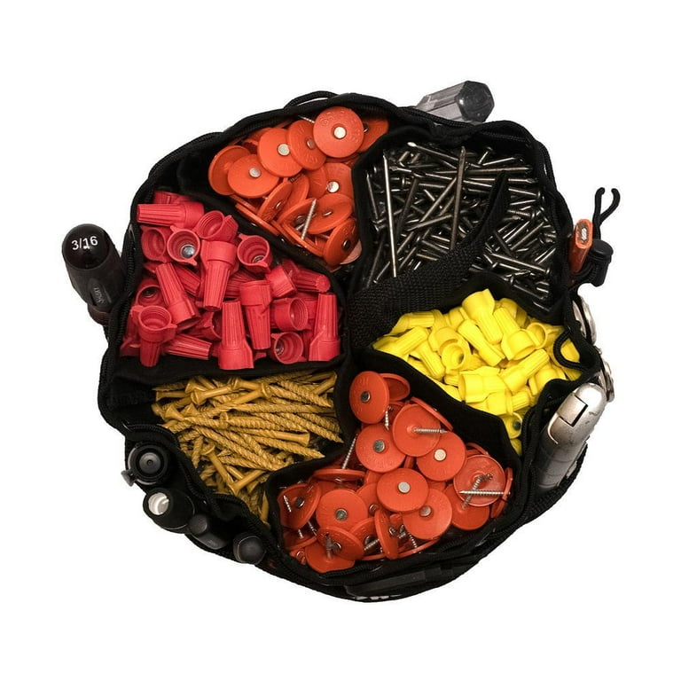 10 in. 19-Compartment Black Canvas Small Parts Organizer Tool Pouch 10 in. 19-Compartment Black Canvas Small Parts Organizer Tool Pouch