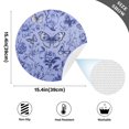thumbnail image 4 of Blue Butterfly and Flower Pattern 15.4in Diameter PVC Plate Mat, Heat-Resistant and Cuttable, Kitchen Decor, 4 of 7