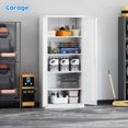 thumbnail image 4 of SUPEER 71 Inches Tall Metal Storage Garage Cabinets with Locking Doors and Adjustable Shelves, Steel Storage Cabinet for Garage, Office, Classroom, Assemble Required(White), 4 of 6
