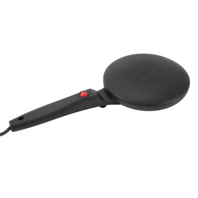 Electric Crepe Maker, Stick Proof Round Home Pancake Machine with Long Handle, for Egg Roll Tortilla Black
