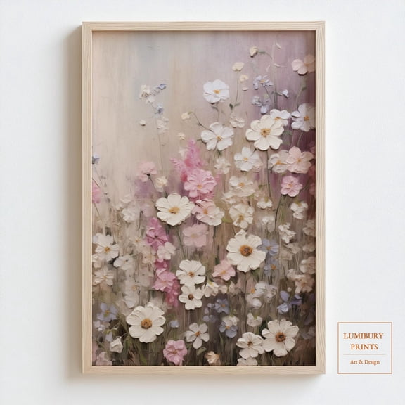 Vintage Floral Wall Art, Soft Pink Flower Print, Botanical Print, Wall Art, Cottagecore Decor, Nature Art, Home Decor #2126, Unframed Poster Size 8x12