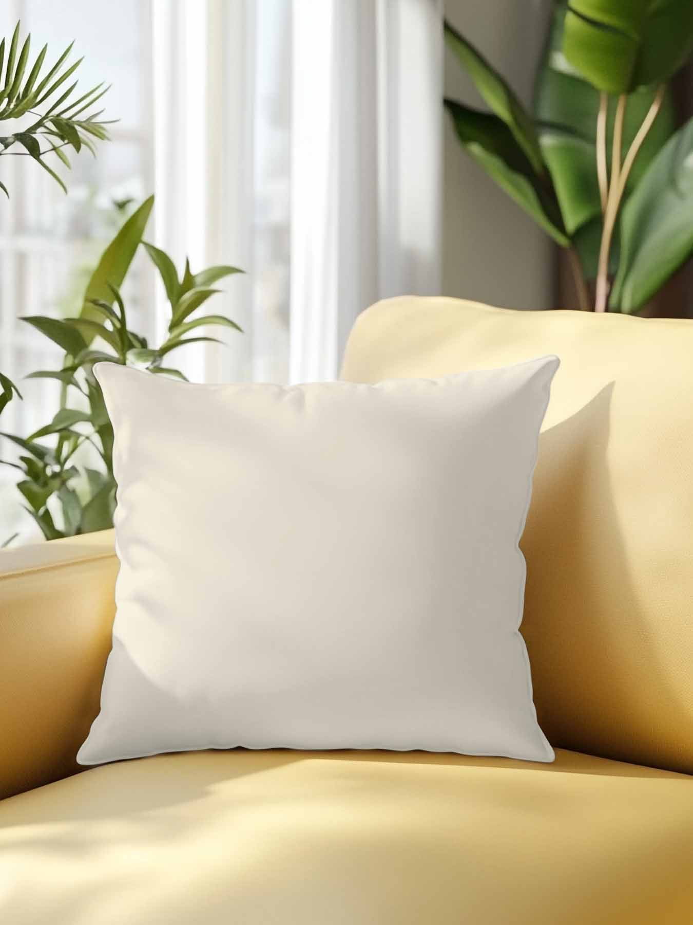 Waterproof Outdoor Throw Pillows with Inserts 18"x18", Cream Soft Decorative Pillowcases for Couch Bedroom, Modern Pure Beige Pillow Covers for Sofa Living Room