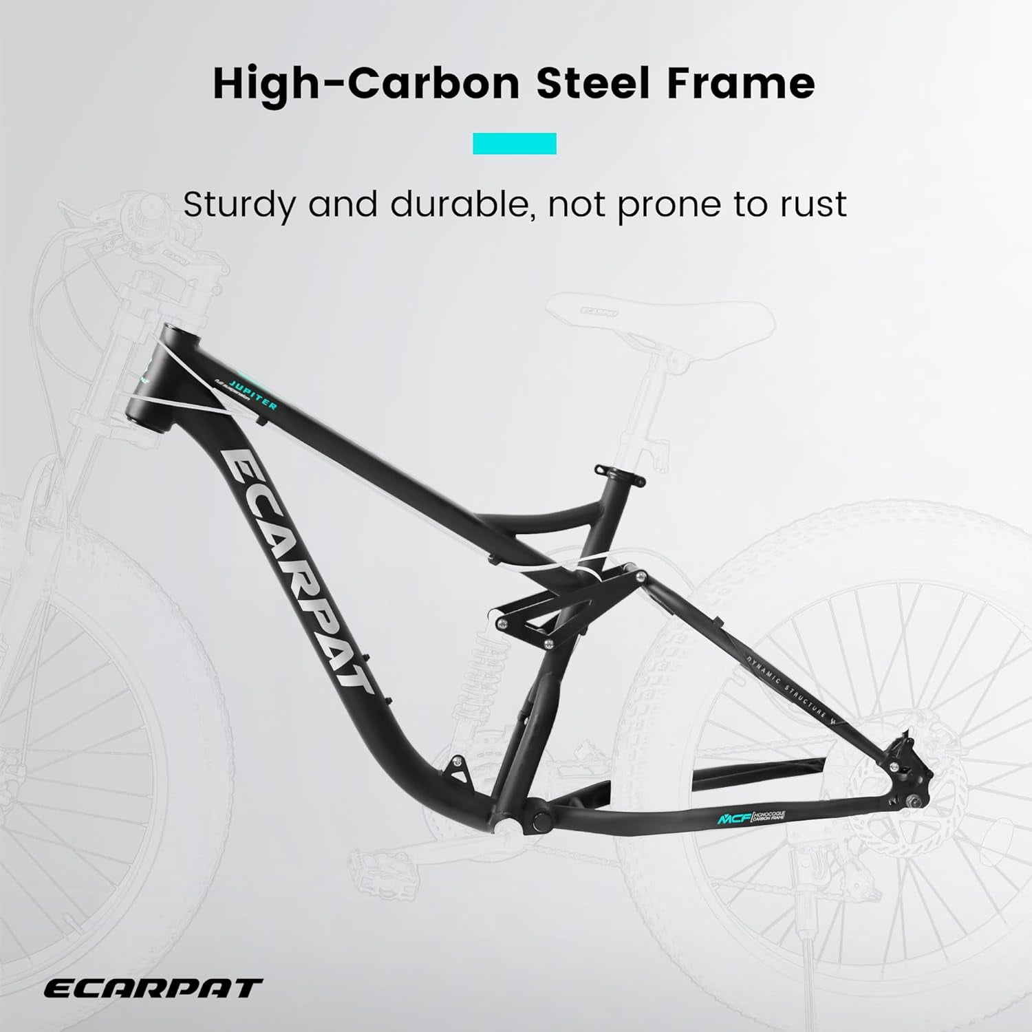 26 Inch Fat Tire Mountain Bikes for Adults, Full Suspension 21 Speed Mountain Bicycle, 4-Inch Wide Fat Tire for Mens Womens Bicycles, Black