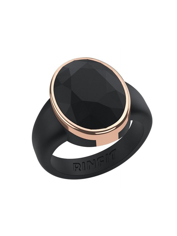 NEW! Rinfit Silicone Wedding Ring for Women - Soft Rubber Wedding Band Replacement - Oversized Diamond Oval Metal Framed Collection