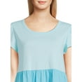 thumbnail image 3 of Time and Tru Women's Short Sleeve Tiered Knit Dress, Sizes XS-XXXL, 3 of 5