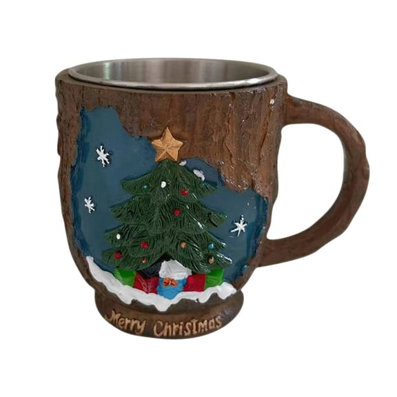 Christmas Magical Forest Crackle Mug, Festive Ceramic Coffee Cup for Hot Cocoa & Tea, Unique Holiday Gift for Friends & Family, Microwave & Dishwasher Safe