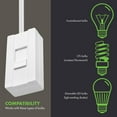 thumbnail image 5 of TOPGREENER Table-Top Plug in Dimmer for Table or Floor Lamps, Slide Control, Works with 360 Watt Incandescent and 150 Watt Dimmable CFL/LED, 6ft Cord, TGTTDL300-W, 3 Pack, White, 5 of 5