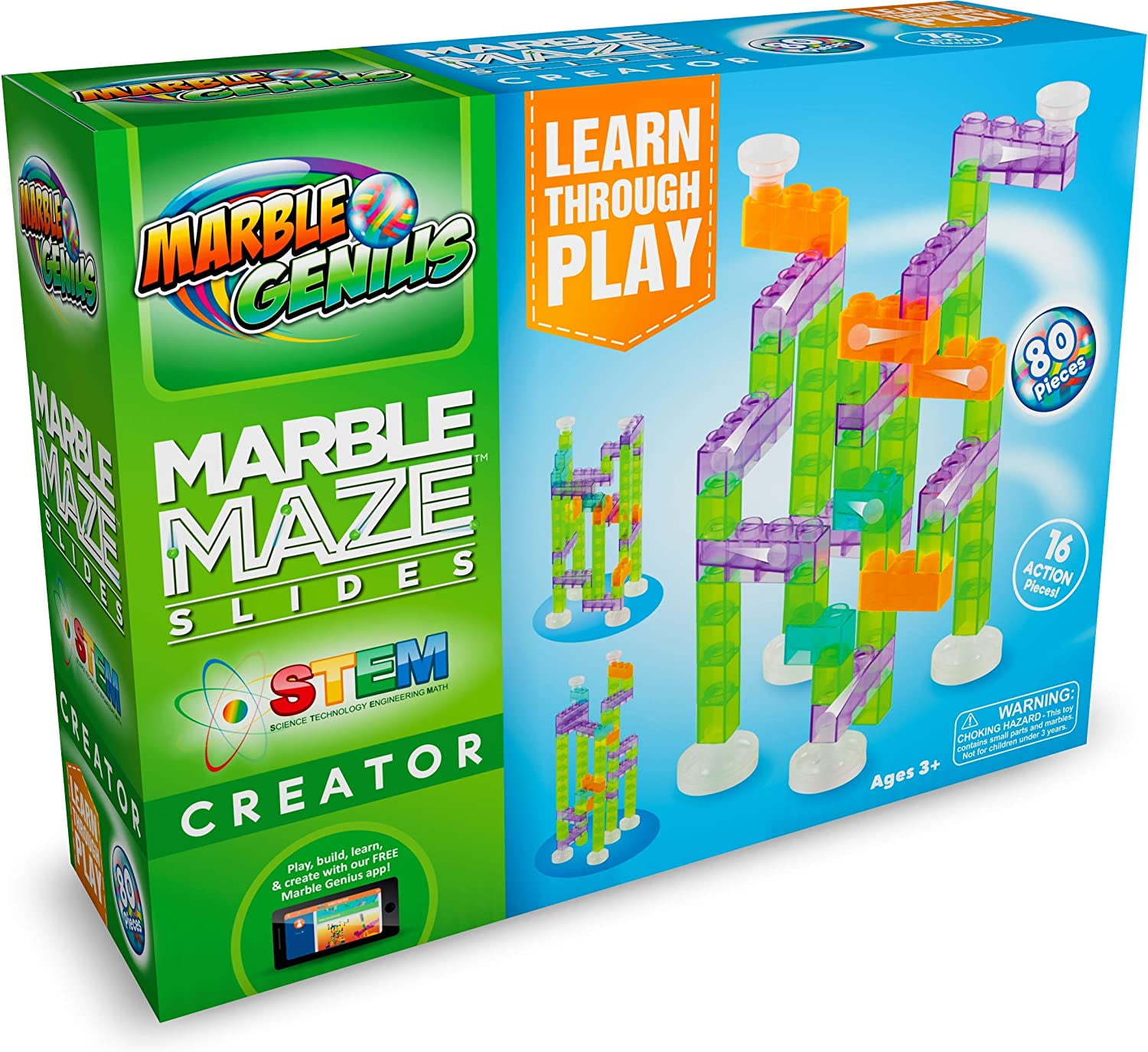 Marble Genius Marble Maze Slides Creator Marble Run for Kids Age 48, 812 Build