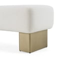 thumbnail image 5 of Modrest Triumph - Contemporary Off-White Fabric + Antique Brass Bench, 5 of 5