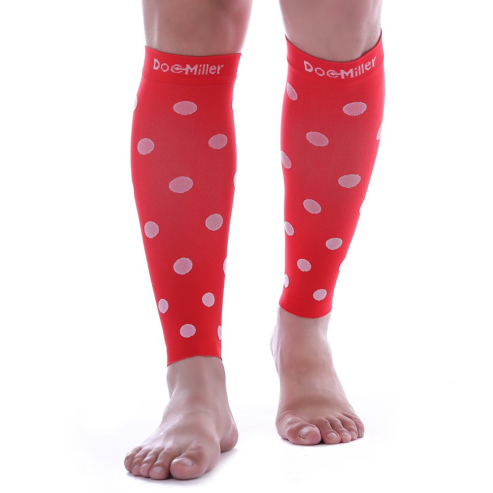 Doc Miller Premium Calf Compression Sleeve 2030 mmHg 1 Pair RED w