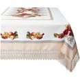 thumbnail image 2 of Decorative Printed Fruttela Tablecloth With Lace Trimming, Ivory - 70" X 120", 2 of 2