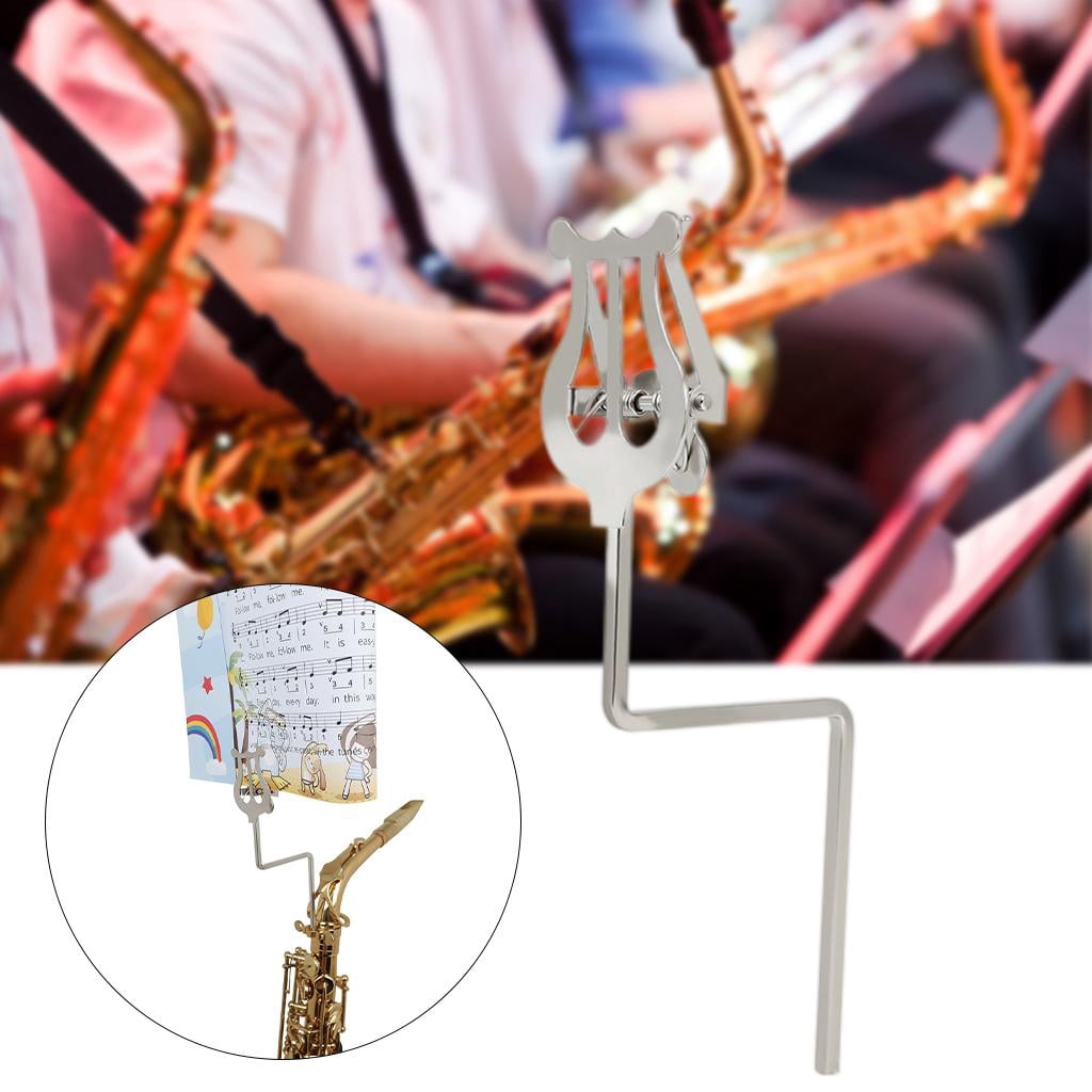 LeeQinersw 2pcs Metal Alto Saxophone Sheet Music Clip Sax Lyre Sheet Music Clamp-On Holder