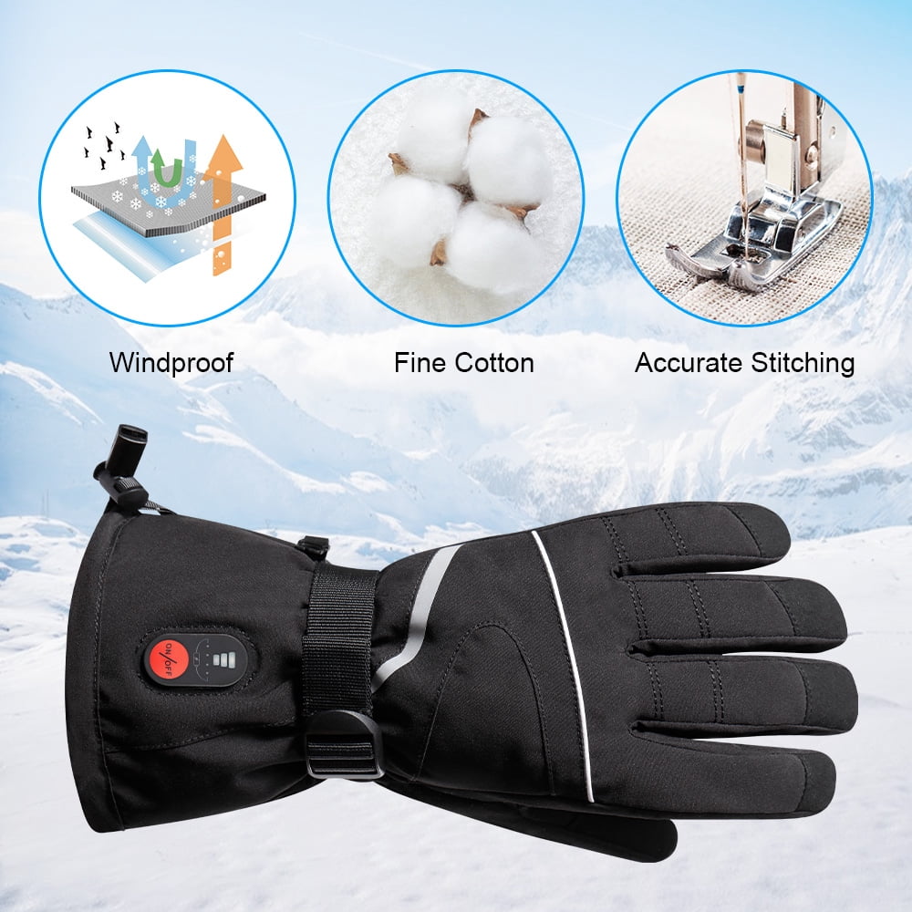 SNOW DEER  Heated Gloves - Unisex Winter Ski Gloves with Rechargeable Electric Heating for Skiing, Snowboarding, Snow Hiking, Hunting & Outdoor Activities
