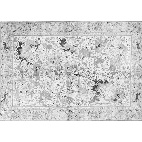 Ahgly Company Indoor Rectangle Persian Gray Traditional Area Rugs, 3' x 5'