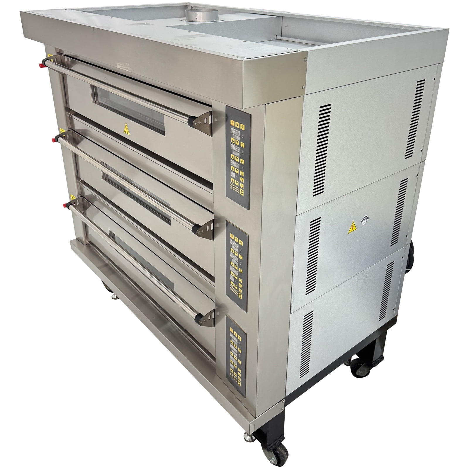 220V 3PH Commercial Movable Triple Layer Pizza Oven Electric Pizzeria Baking Equippment