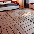 thumbnail image 6 of Plastic Interlocking Deck Tiles,44 Pack Patio Deck Tiles,12"x12" Square Waterproof Outdoor All Weather Use, Outdoor and Indoor Patio Decking Tiles for Poolside Balcony Backyard, red Brown, 6 of 7