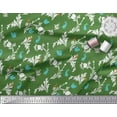 thumbnail image 3 of Soimoi polyester Crepe Fabric Leaves,Floral & Rabbit Animal Printed Fabric 1 Yard 42 Inch Wide, 3 of 3
