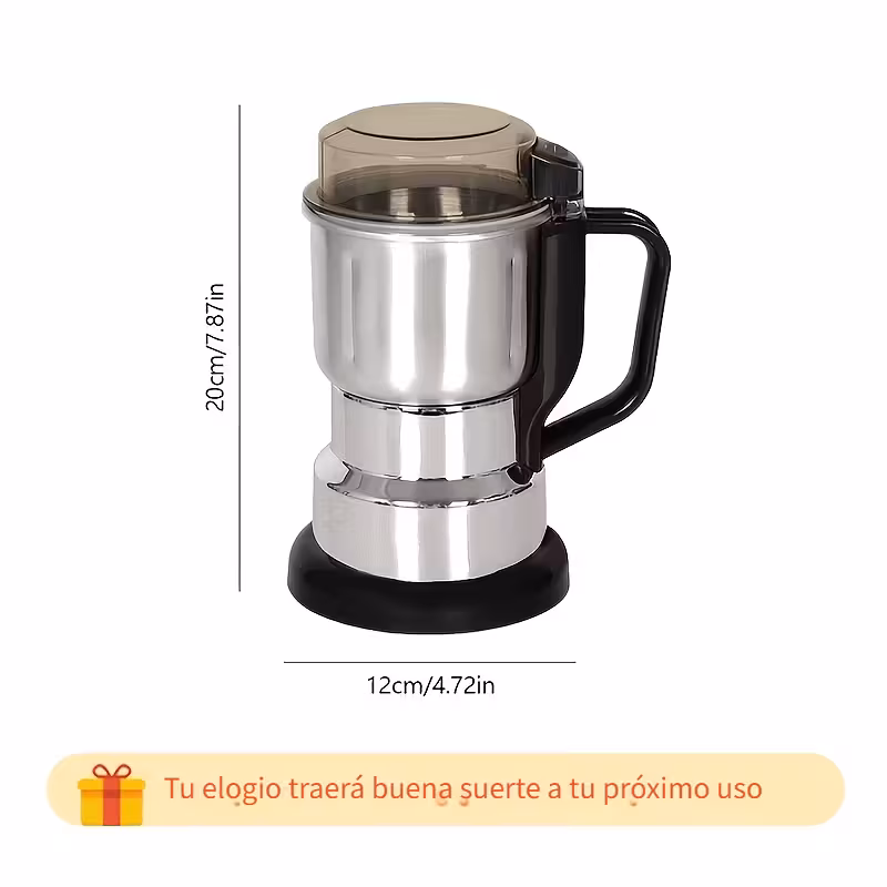 Una versátil molinillo eléctrico adecuado para granos de café y especias, con alta potencia para uso en seco y húmedo,