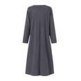 thumbnail image 3 of BiZtdJrK Womens Plus Size Sweatshirt Dresses Side Split Long Sleeve Crew Neck Casual Pullover Sweatshirts Pleated Loose Lounge Midi Dress Gray L, 3 of 5