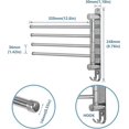 thumbnail image 2 of Silver Bathroom Towel Rail with 4 Bars 180Rotating Towel Rails SUS304 Stainless Steel 32CM Wall Mounted Towel Rails for Bathroom Kitchen Sink, 2 of 5
