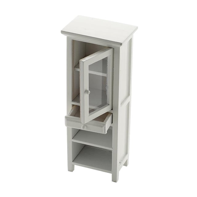 Bewildely Muebles de armario en miniatura hechos a mano decoración exquisita aparador escala 1: 12 manualidades de almacenamiento para casas de muñecas