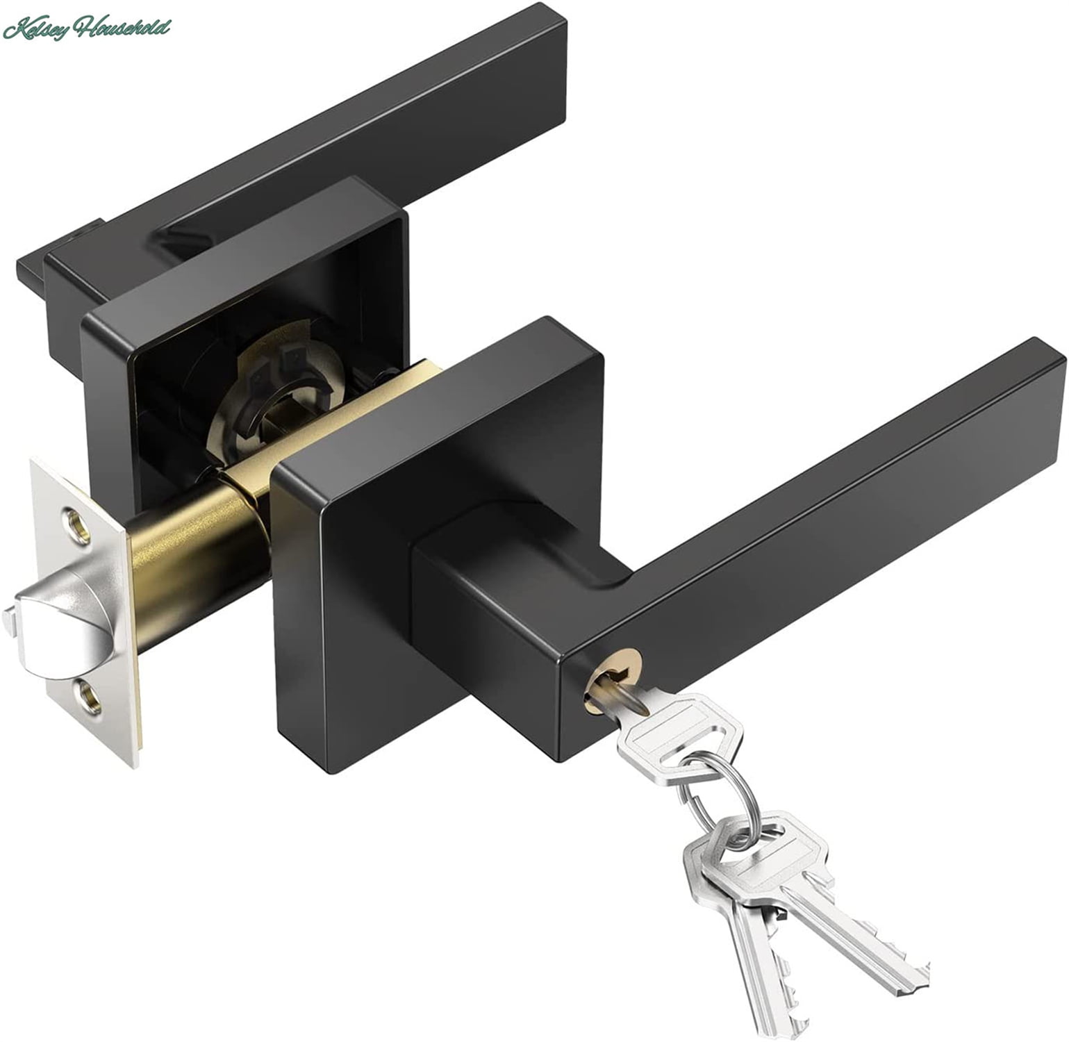 Door handle interior, heavy matte door handle, key entry lever with key