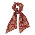 thumbnail image 3 of Vintage Flower Hair Scrunchies Print Scarf Satin Ribbon Hair Tie, 3 of 7