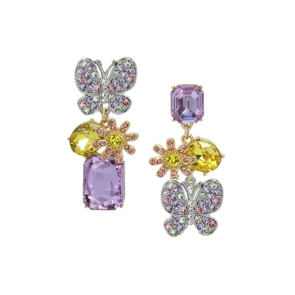 Betsey Johnson Women's Ooh A Daisy Mismatch Stone Earrings Pastel