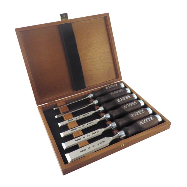 Juego de 6 cinceles para carpintería Narex de 6, 10, 12, 16, 20 y 26 mm