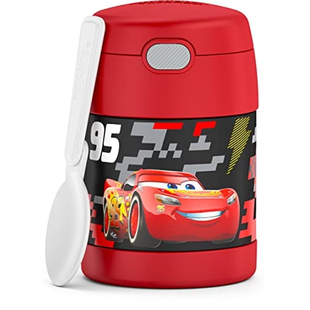 Tarro de Comida para Niños de Acero Inoxidable THERMOS FUNTAINER de 10 onzas con Cuchara, Cars