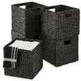 thumbnail image 3 of Best Choice Products 10.5x10.5in Hyacinth Storage Baskets, Set of 5 Multipurpose Collapsible Organizers - Black, 3 of 9