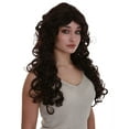 thumbnail image 5 of HPO Adult Women's Brown Color Curly Medium Length Trendy Halloween Wig, 5 of 9