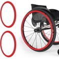 thumbnail image 1 of Silicone Wheelchair Push Rim Covers, 20/22/24inch 1 Pair Wheelchair Rear Wheel Push Ring Protective Cover, Non-slip Wear-Resistant Hand Push Cover, Cover for Improve Grip and Traction(Red,22in), 1 of 7