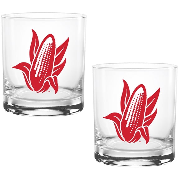 Nebraska Huskers Two Pack 14oz. Vault Sketch Rocks Glass Set