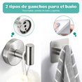 thumbnail image 3 of Juego de Accesorios de Baño Ganchos, 304 Acero Inoxidable, Incluir Toallero Baño 41 cm + Portarrollos para Papel + 3 Gancho Adhesivo, Adecuado para Uso doméstico, baño y Cocina, 3 of 4