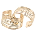 thumbnail image 5 of FRCOLOR 2pcs Arm Cuffs Layered Open Cuff Bangle Set Metal Bracelet For Women Fashionable Jewelry Wide Bangle Chunky Bracelets For Women, 5 of 8