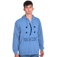 thumbnail image 5 of You Decide Happy Sad Emoticon Cute Zip Up Hoodie Men's Women's Brisco Brands 2X, 5 of 6