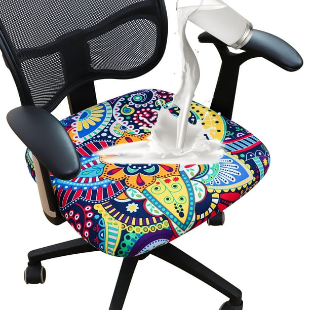Funda de asiento para silla de oficina FORCHEER, impermeable, 50 x 50 cm, diseño floral