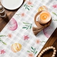 thumbnail image 3 of Easter Table Runner 72 Inches, Spring Rabbit Feet Eggs Botanical Floral Grey Plaid Bed Runner Dresser Scarves Tabletop for Indoor Outdoor Parties/Ceremony/Banquet, 18" x 72", 3 of 8