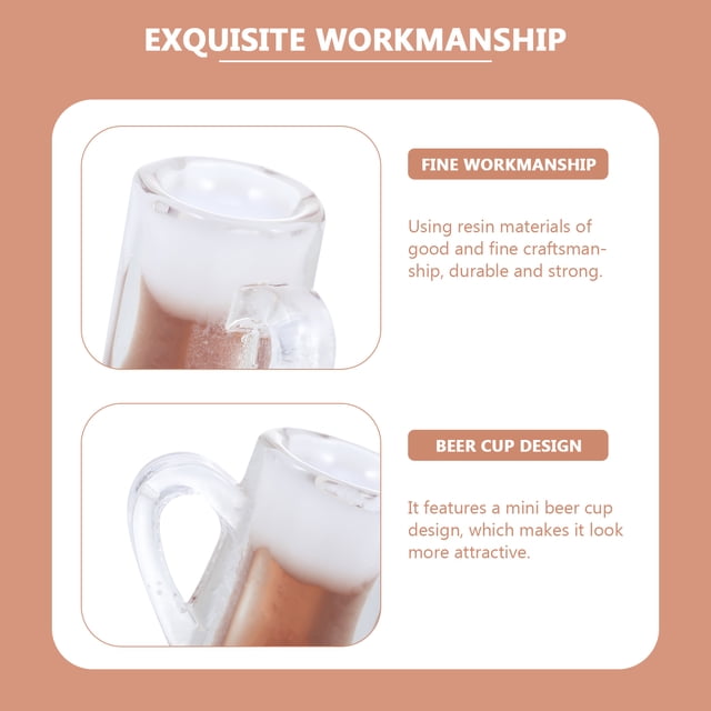 WASHWEPE 24Ud Adorno Colgante Vaso De Cerveza En Resina Ligero Multicolor Para Llaveros Y